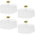 thumbnail image 1 of 4 Pack Round Tablecloth 108 Inch White Polyester Washable Fabric Table Covers for Wedding Dining Table Buffet Parties Banquet Decor, 1 of 4