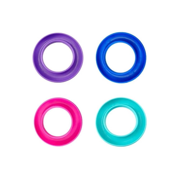 4-Pack Rubber Bobbin Holders – Round Sewing Thread Organizer for Metal & Plastic Machine Bobbins, Includes 4 Colorful Spool Holders (Blue, Purple, Turquoise, Rose Red)