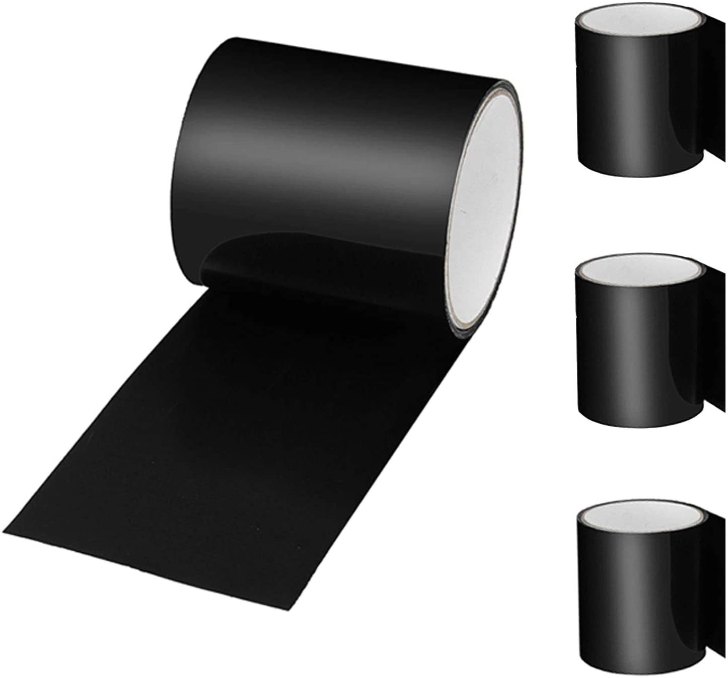 4 Pack Rubberized Waterproof Tape, 4" x 5’Super Waterproof Black Duct