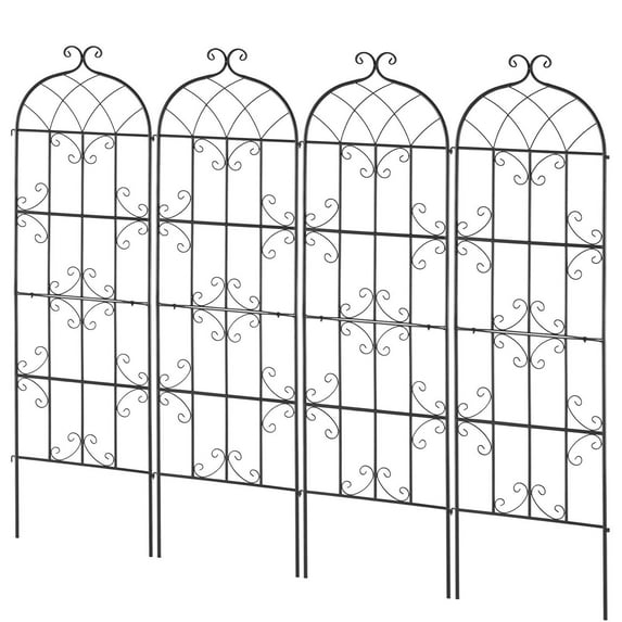 4-Pack Rustproof Metal Garden Trellis for Climbing Plants, 71x20 Inches, Outdoor Plant Support Arch