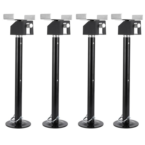 4 Pack Rv Slide Out Support Jacks - Heavy-Duty Steel Supports Up to 10,000 Lbs, Adjustable Height from 21.06" to 34.25" - Black Camper Support Jacks