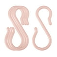 thumbnail image 1 of 4 Pack S Shape Hooks Plastic Hangers Bedroom Kitchen Bathroom for Pots and Pans Cups Cloth Hanging Pink, 1 of 4