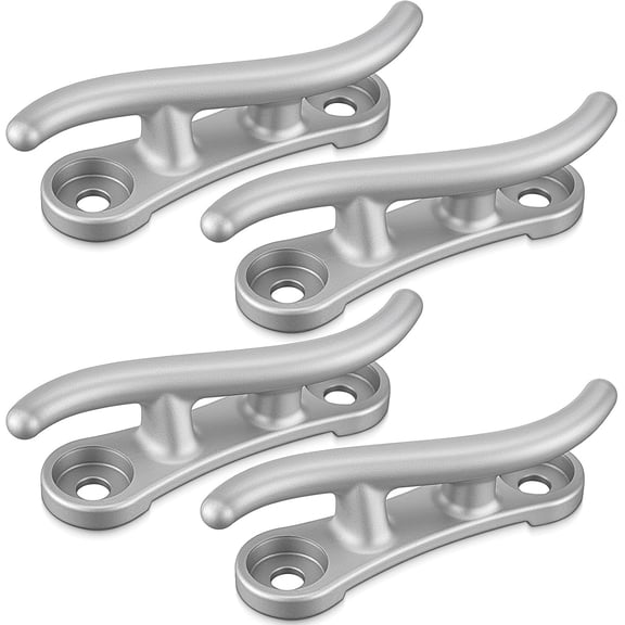 4 Pack S-Style Dock Cleat 10 Inches Aluminum Boat Mooring Rope Cleats Cam Cleat for Kayaks Boat
