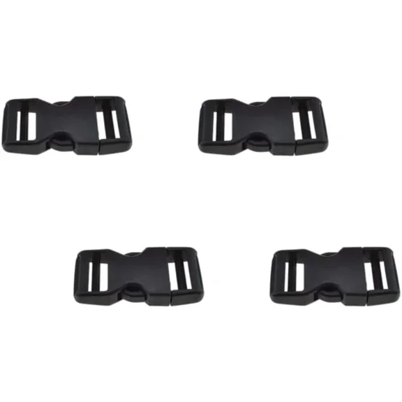 4 Pack SGH Pro Quick Side Release Buckles 1 Inch Wide Dual Adjustable No Sewing Clips Snaps Heavy Duty Plastic for Nylon Strap Belt Dog Collar