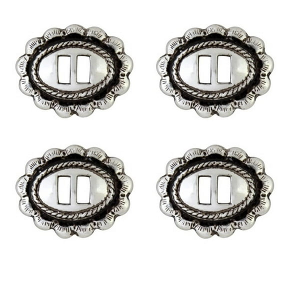 4 Pack Saddle Bright Silver Rio Grande Slotted Conchos 1 By 3/4"