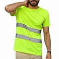 thumbnail image 1 of 4 Pack Safety Shirts High Visibility Short Sleeve Reflective T Shirt Breathable Moisture-Wicking Work Tops Comfy Summer Tops Green 1pc M, 1 of 3