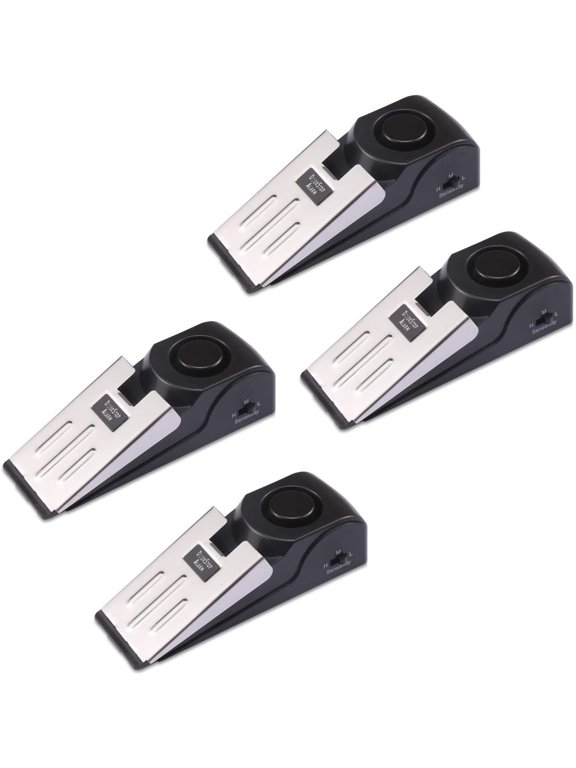 4-Pack Safety Wedge Door Stop Alarm Stopper Blocking Travel Home Security Alert 120db (Pack of 4)
