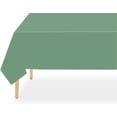 thumbnail image 1 of 4 Pack Sage Green Plastic Tablecloth Disposable Table Covers for Parties Bridal Shower Birthday Engagement Wedding, Fits 6 to 8 Foot Rectangle Tables (54 × 108 Inch)", 1 of 7