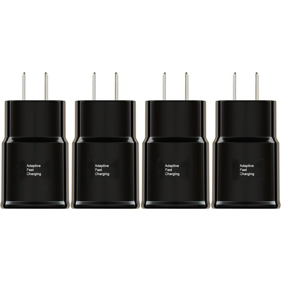 4-Pack Samsung Adaptive Fast Charging Wall Adapters - 15W Quick Charge Blocks for Galaxy S25/S24/S23 Ultra, S22/S21/S20, Note 20 & Older Models (USB-A Port)
