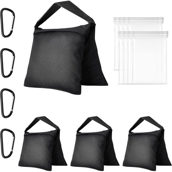 4 Pack Sand Bags for Weight, Heavy Duty Sandbags Light Stand Tripod, Photography Equipment, Canopy Weights, Pop Up Tent, Umbrella Base, Backdrop Stand, Camping, Fishing Chair, Sports