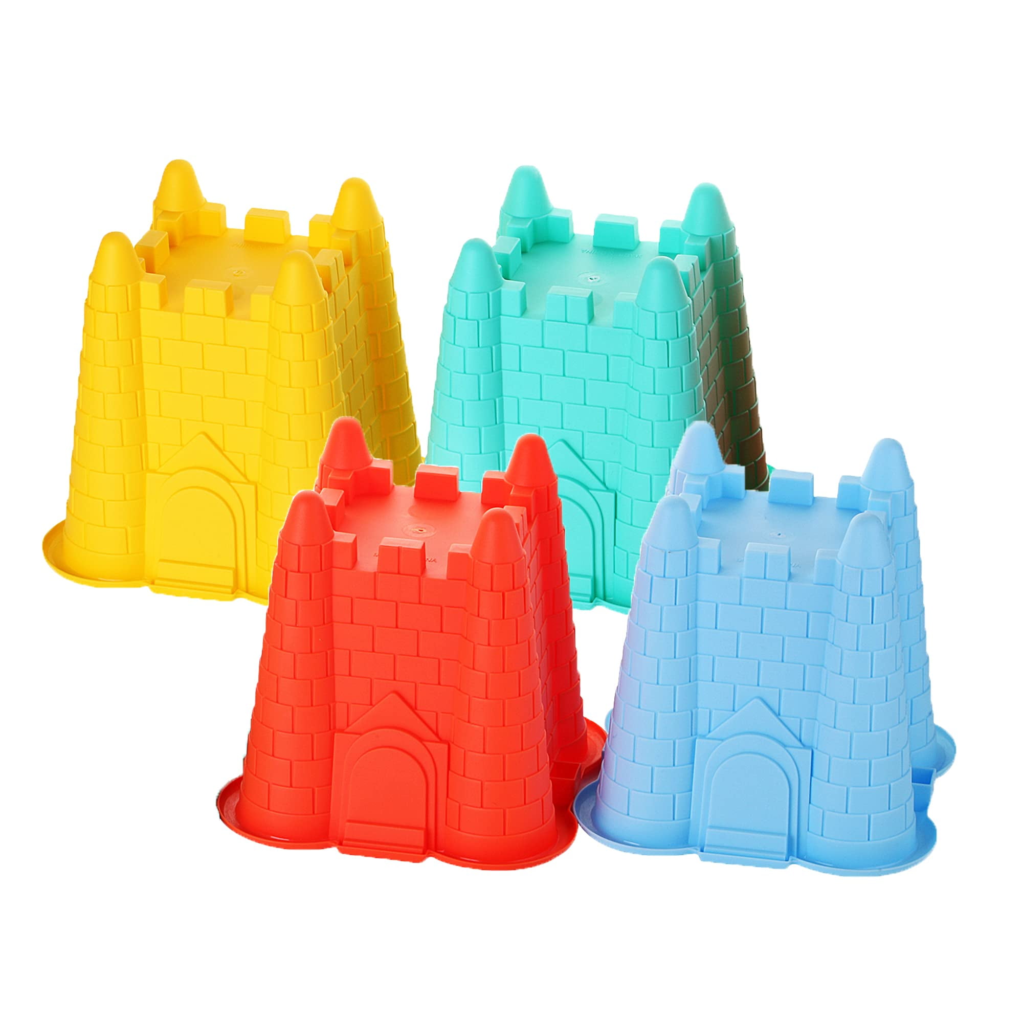 Dazmers 4 Pack Sand Castle Beach Bucket Molds, Colorful Kids Beach Toys