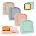 thumbnail image 1 of 4-Pack Sandwich Containers, BPA-Free Plastic Toast-Shaped Lunch Box with Lid – Reusable, Microwave & Dishwasher Safe Food Storage Box, 1 of 8