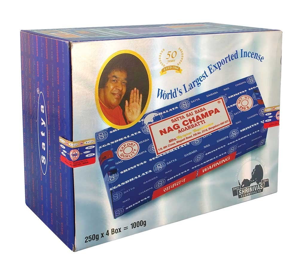 4 Pack - Satya Nag Champa 250g Incense Sticks (1000g total)