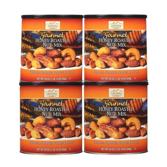 4 Pack | Savanna Orchards Gourmet Honey Roasted Nut Mix, 30 oz