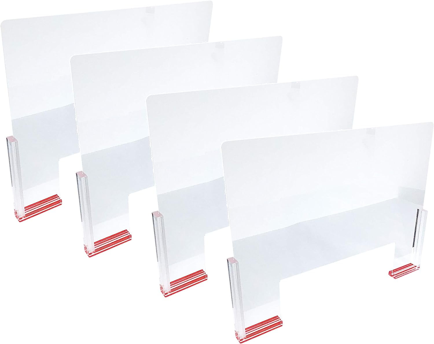 4 Pack Saver Plexiglass Shield Sneeze Guard Finished Corner Edge Design
