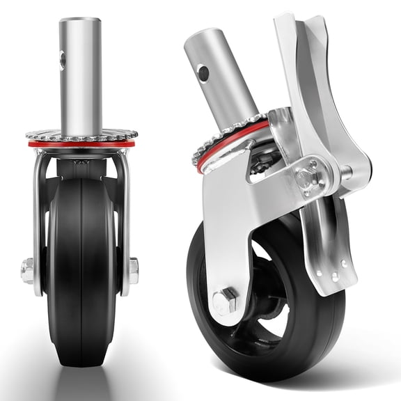 4 Pack Scaffold Wheels, 6 Inch Scaffolding Caster Wheel, 1100LBS Capacity per Wheel Heavy Duty Caster Wheels for Furniture