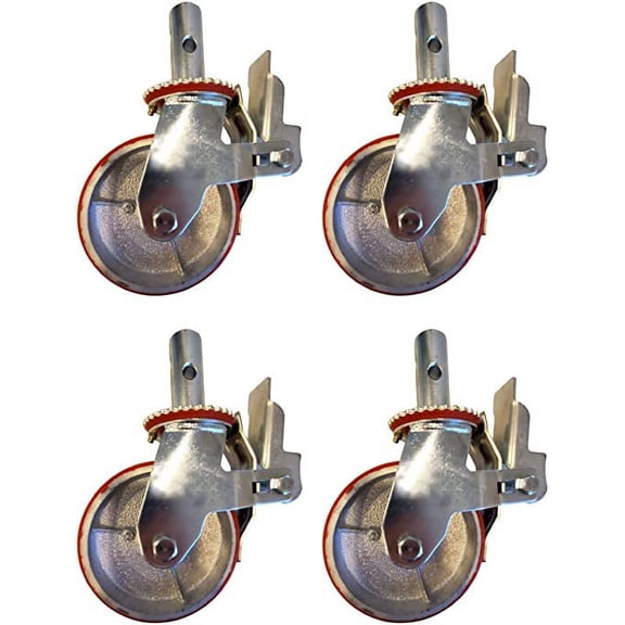 4-Pack Scaffolding Shaft Swivel Casters (Round Shaft) (8-INCH)