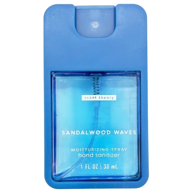 (4 Pack) Scent Theory Hand Sanitizer Spray, Sandalwood Waves, 1 fl oz