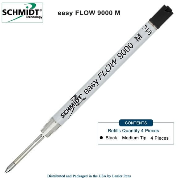 4 Pack - Schmidt easyFLOW 9000 - Medium Tip, Black Ink