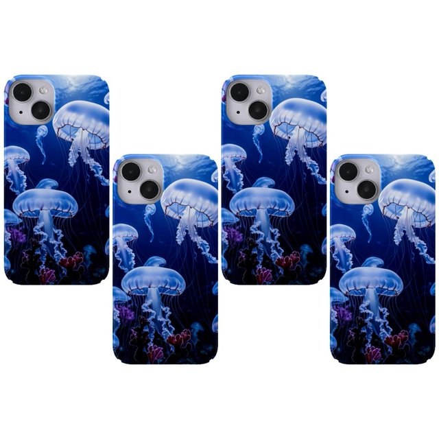 4-Pack Scratch-resistant Phone Case Jellyfish Pattern for iPhone 14 ...