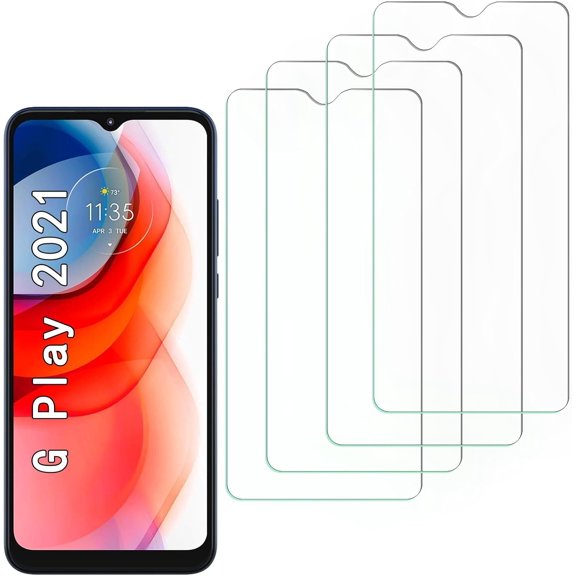 [4 Pack] Screen Protector Compatible with Motorola Moto G Play 2021,Scratch Resistant,Easy-Install,Bubble Free,Anti-Fingerprint,Tempered Glass Compatible with Motorola Moto G Play 2021