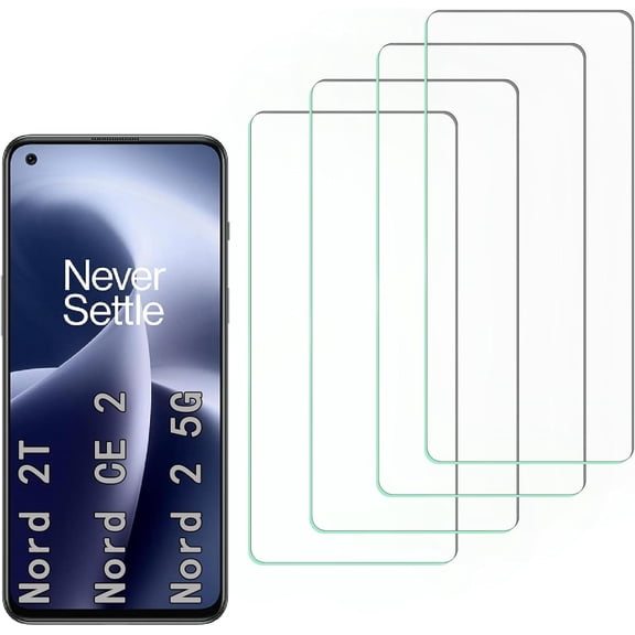 [4 Pack] Screen Protector Compatible with Oneplus Nord 2 5G/Nord 2T/Nord CE 2,Scratch Resistant,Easy-Install,Bubble Free,Anti-Fingerprint,Tempered Glass Compatible with Oneplus Nord 2 5G/Nord 2T/Nord