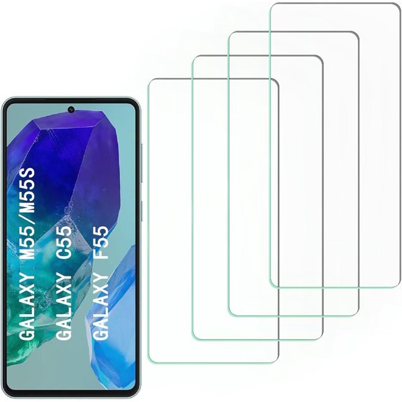 [4 Pack] Screen Protector Compatible with Samsung Galaxy M55/M55s / Galaxy F55 / Galaxy C55,Scratch Resistant,Easy-Install,Bubble Free,Anti-Fingerprint,Tempered Glass Compatible with Samsung Galaxy