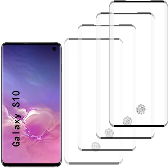 [4 Pack] Screen Protector Compatible with Samsung Galaxy S10,Scratch Resistant,Easy-Install,Bubble Free,Anti-Fingerprint,Tempered Glass Compatible with Samsung Galaxy S10