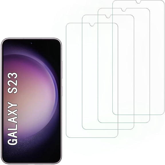 [4 Pack] Screen Protector Compatible with Samsung Galaxy S23,Scratch Resistant,Easy-Install,Bubble Free,Anti-Fingerprint,Tempered Glass Compatible with Samsung Galaxy S23