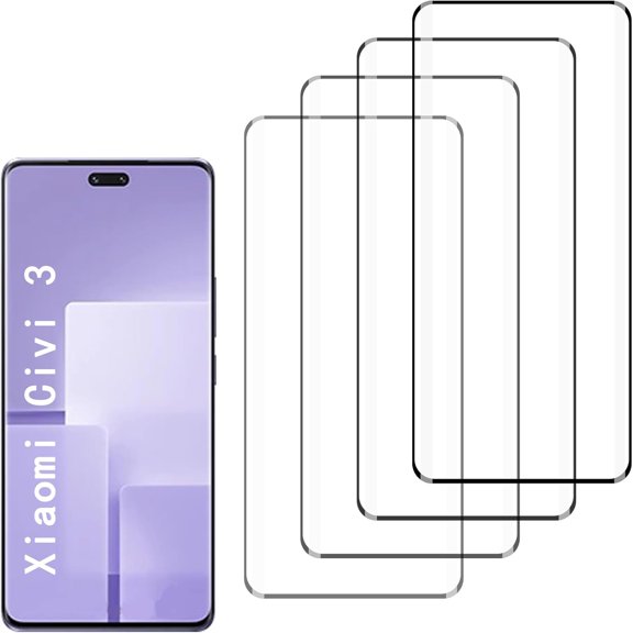 [4 Pack] Screen Protector Compatible with Xiaomi Civi 3,Scratch Resistant,Easy-Install,Bubble Free,Anti-Fingerprint,Tempered Glass Compatible with Xiaomi Civi 3
