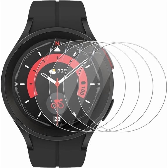 (4 Pack) Screen Protector For Samsung Galaxy Watch 5 Pro 45mm Tempered Glass, HD Clear, Anti Scratch