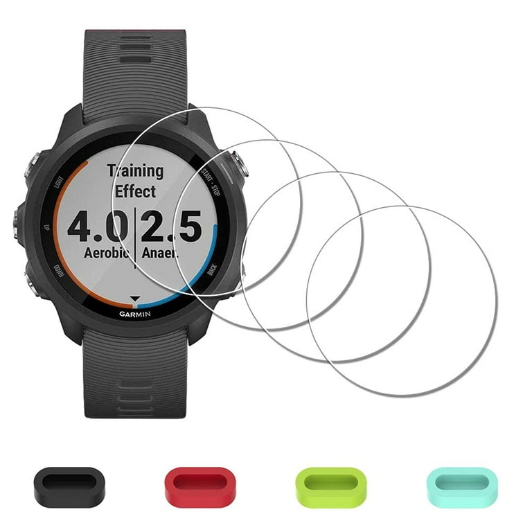 4 Pack Screen Protector for Garmin Forerunner 245 Music 245 Smartwatch Silicone Anti dust Plugs Tempered Glass Anti Scratch Bubble Free Walmart