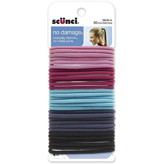 Scunci No-damage Pastel Hair Elastics 30 ea