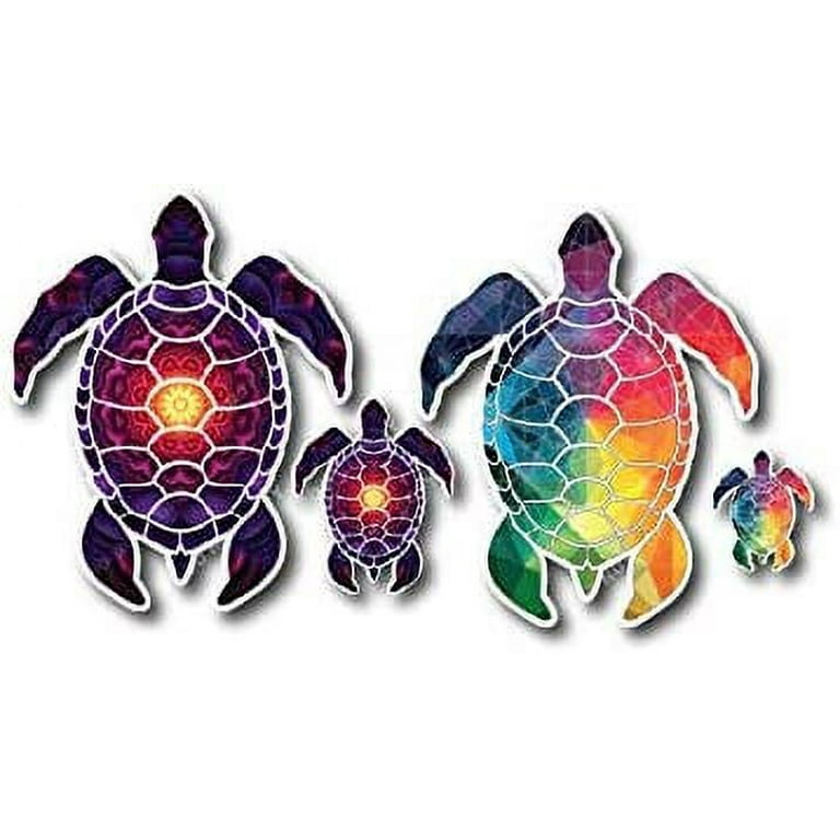 4 Pack Sea Turtle Decal Vinyl Sticker Beach Ocean Design Printed on Sleek 3M Bubble Free Vinyl