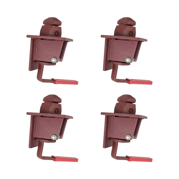 (4 Pack Sea and Rail Shipping Container Manual Twist Lock for Chassis - Forged Steel - Can Be Welded to A Chassis/Flatbed