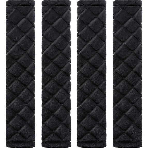 4 Pack Seat Belt Cover Extra Long Seat Belt Pads for Car Soft Comfort Shoulder Strap Covers Harness Pads Helps Protect Your Neck and Shoulder(10.6 Inch,Black)