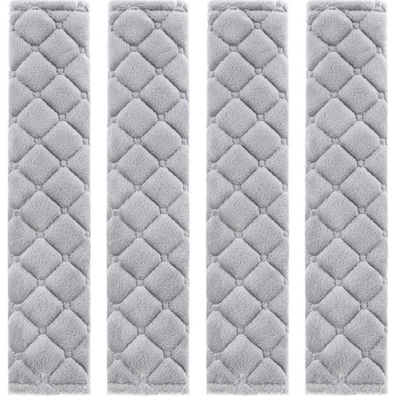 4 Pack Seat Belt Cover Extra Long Seat Belt Pads for Car Soft Comfort Shoulder Strap Covers Harness Pads Helps Protect Your Neck and Shoulder(10.6 Inch,Gray)
