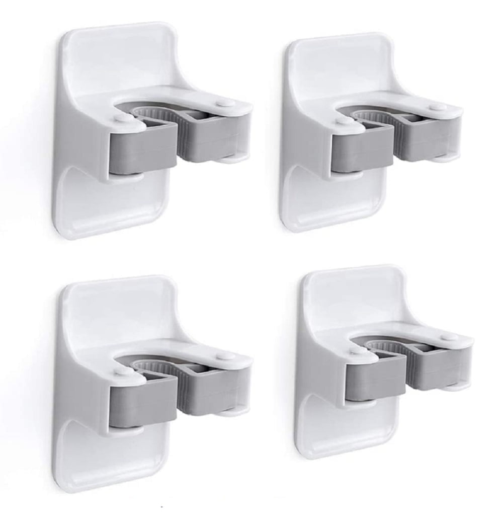4-Pack Self-Adhesive Broom Holder Set  Wall-Mounted Mop & Broom Gripper Racks for Space-Saving Home Organization TIKA