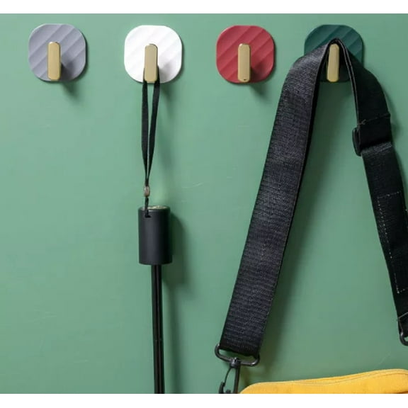 4-Pack Self-Adhesive Wall Hooks - Decorative Hanging Organizers for Bathroom, Kitchen, and Entryway TIKA
