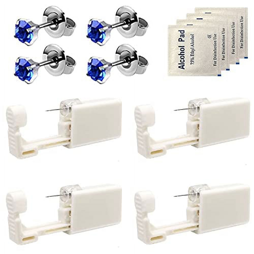 4 Pack Self Ear Piercing Gun, Disposable Self Ear Piercing Gun Kit with