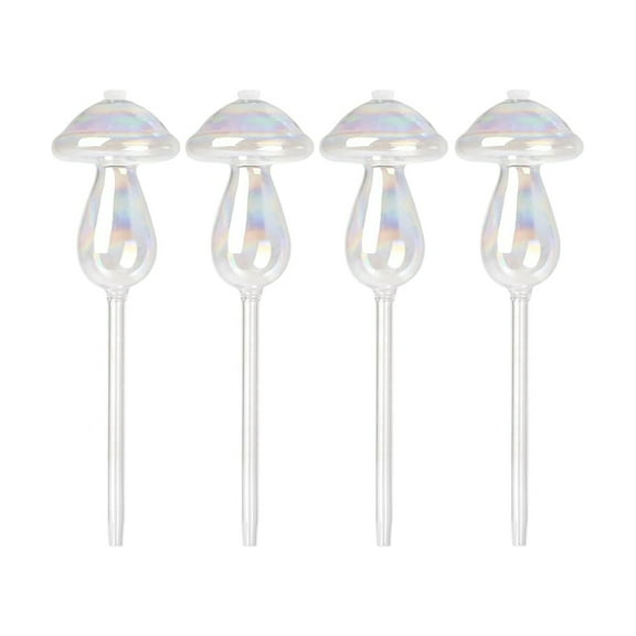 4-Pack Self-Watering Balls,Glass Watering Cans, Mushroom Design, Hand-Blown Glass,Suitable for Indoor & Outdoor Plants
