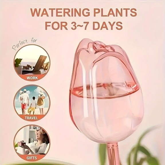 4 Pack Self-Watering Plant Spikes Automatic Vacation Watering System Effortless Care For Indoor Outdoor Potted Plants Shaped Bulbs