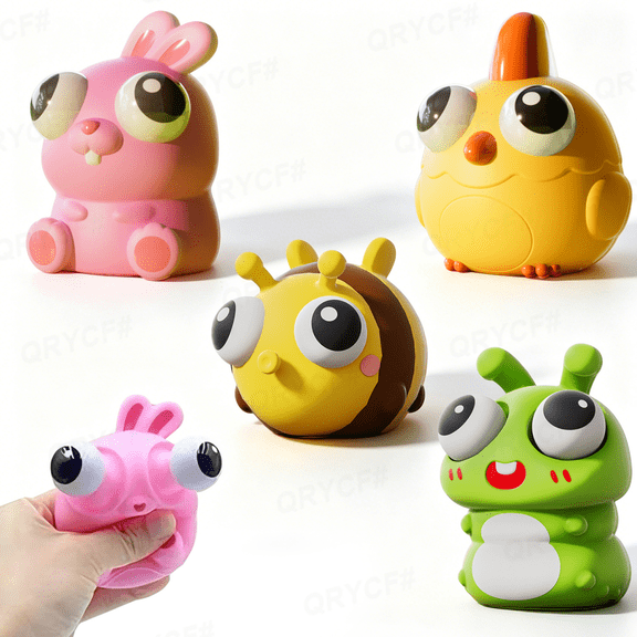 4 Pack Sensory Fidget Toys, Cute Animals Soft Stretchy Toy for Adults and Kids for Stress Relief, Birthday Gifts & Desk Toys