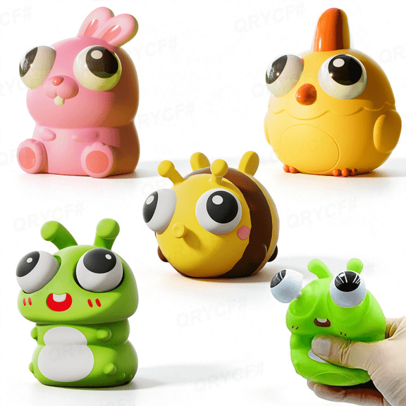 Animals Sensory Fidget Toys for Stress Relief, 4Pieces Soft Slow Rising Toy for Adults Anxiety Relief, Birthday Gifts & Desk Toys