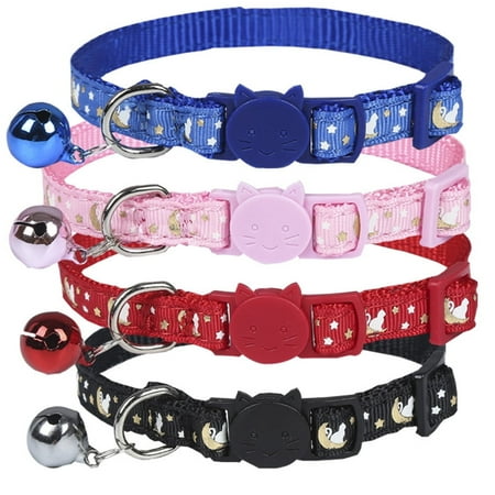 4 Pack Separate Cat Collars, Adjustable Kitten Collars, Glow In The Dark