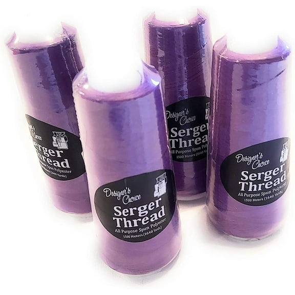 4-Pack Serger Thread for Quilting Embroidery Overlock 100% Polyester 1640 Yards Each Color Purple