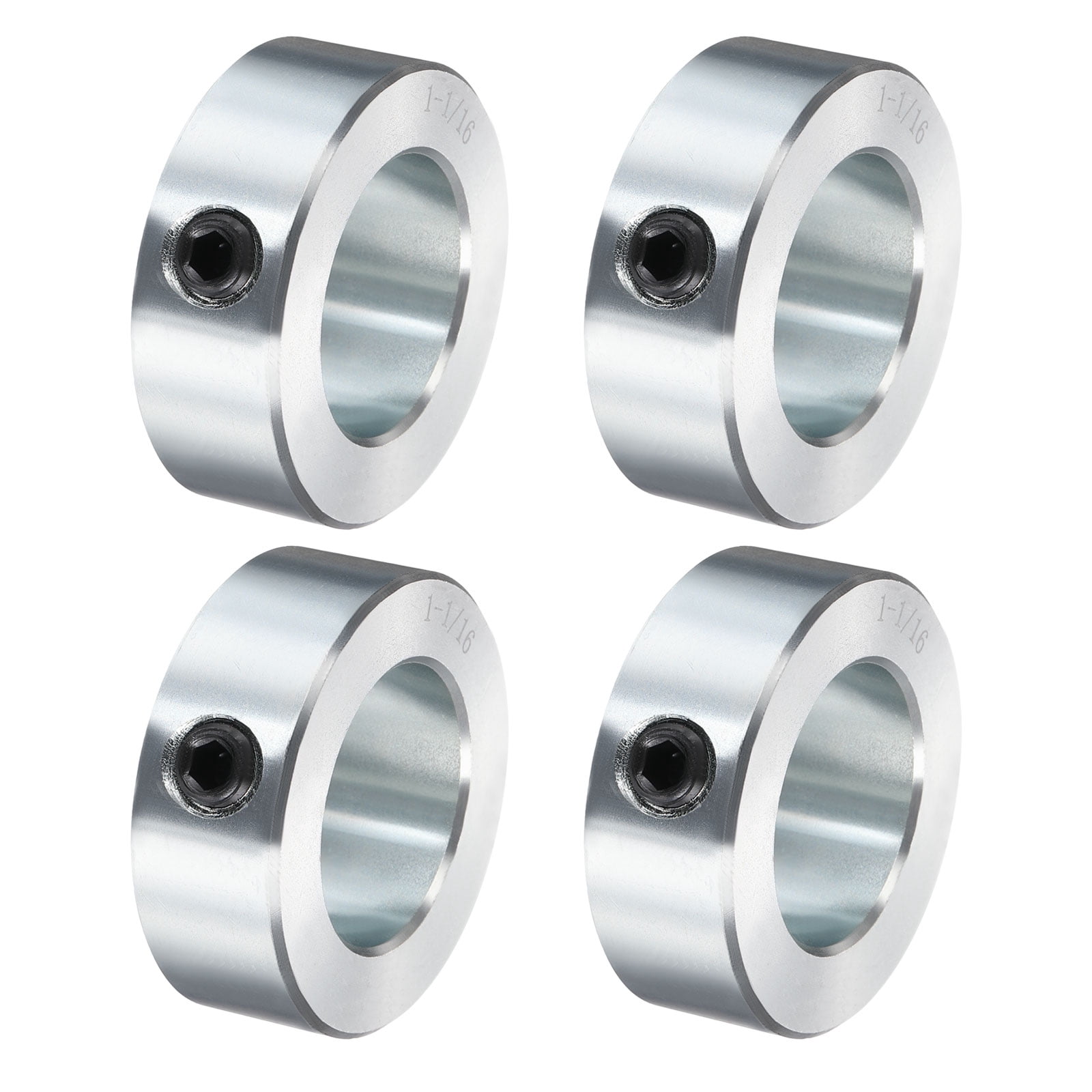 4 Pack Set Screw Collars 1-1/16" Bore Carbon Steel Shaft Collars, 1-3/4" OD