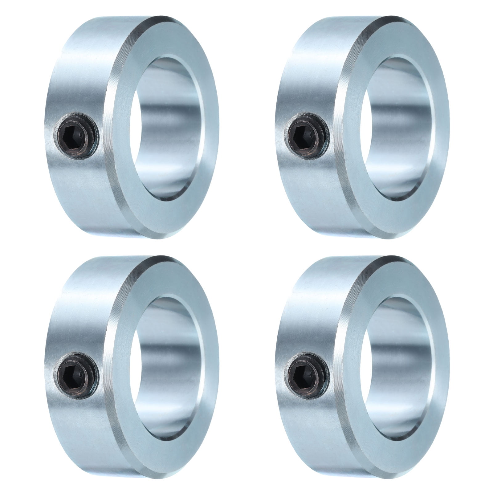 4 Pack Set Screw Collars 11/4" Bore Zinc Plated Steel Shaft Collars, 2