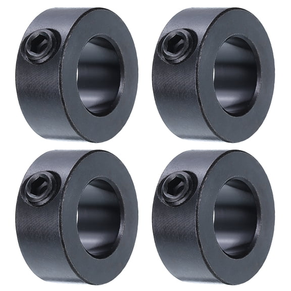 Uxcell 4 Pack Set Screw Collars 5/8" Bore Carbon Steel Shaft Collars 1-1/8" OD 1/2" Width Axle Collar Clamp Black Oxide