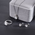 thumbnail image 1 of 【Commemorative Keepsake Gift】4 Pack Set Silver-Plated Jewelry with Zirconia for Women Necklace, Ring, and Earrings Elegant Design, Hypoallergenic Gift for Anniversaries, Birthdays, 1 of 5